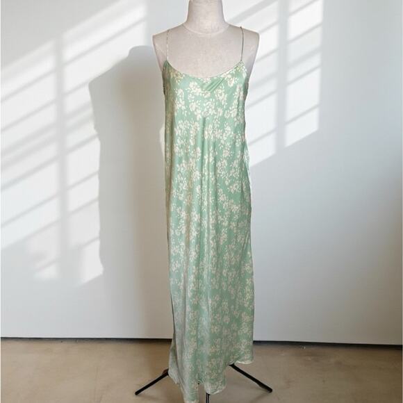 NWT ZARA Mint Floral Slip Dress L Feminine Cottagecore Coquette 100% Viscose - Picture 3 of 7